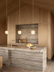MT221 Tulip Pendant in dining setting with PK1 chairs