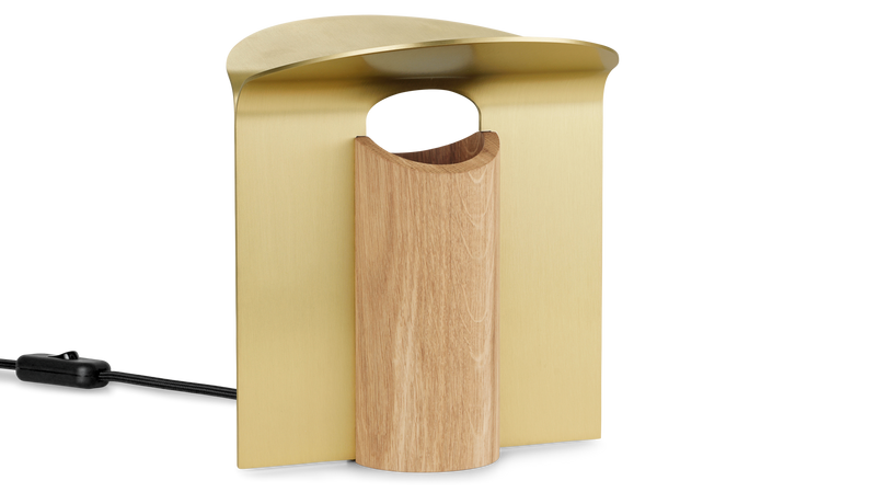 RF200 Petal Lamp Oak Oil Brass