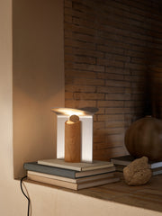 RF200 Petal Lamp oak oil illuminated in interior
