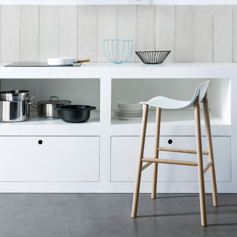 SHARKY Counter Stool (LOW BACK) - Wooden Base - MyConcept Hong Kong