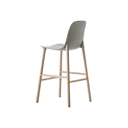 SHARKY Counter Stool (HIGH BACK) - Wooden Base - MyConcept Hong Kong