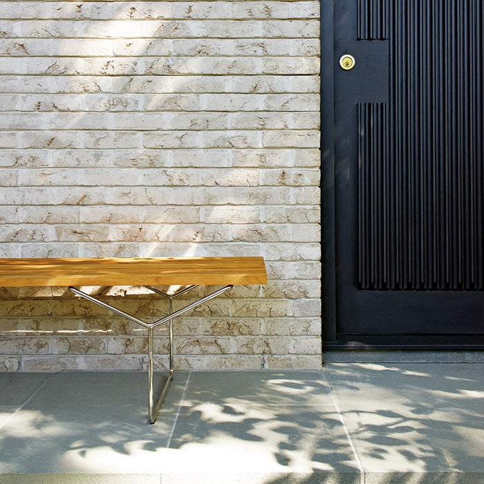 Bertoia Bench with Teak Slats