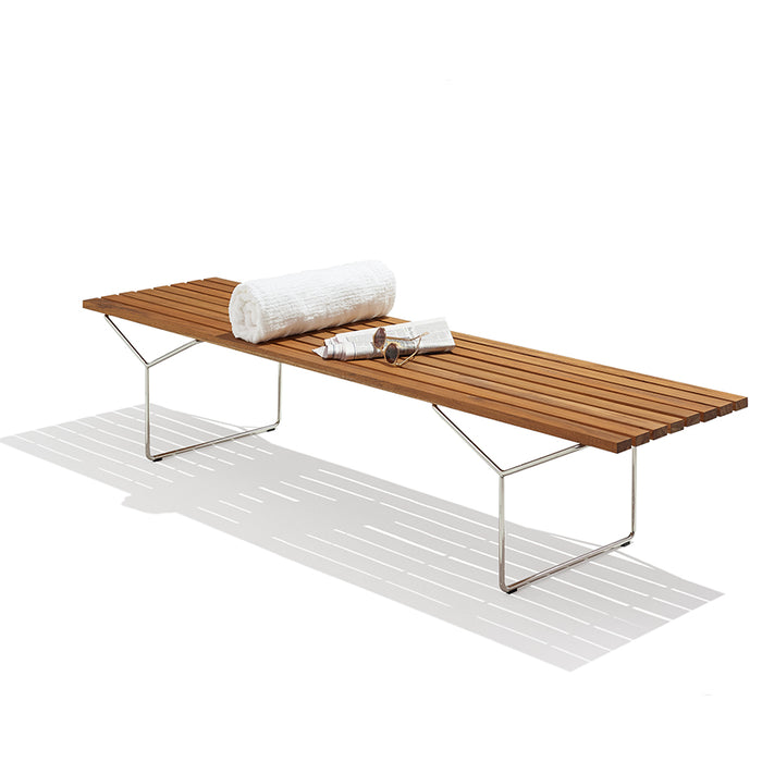 Bertoia Bench with Teak Slats