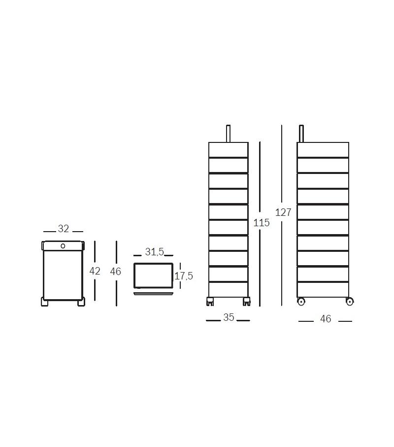 360 Drawer units on wheels (10 drawers) - MyConcept Hong Kong