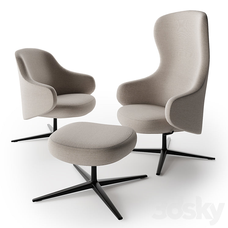 DUA Relax Swivel Trestle Lounge Chair - MyConcept Hong Kong
