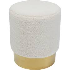 Stool Cherry Teddy White Brass Ø35 - MyConcept Hong Kong