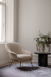 BAT LOUNGE CHAIR - FULLY UPHOLSTERED, LOW BACK, CONIC BASE - MyConcept Hong Kong