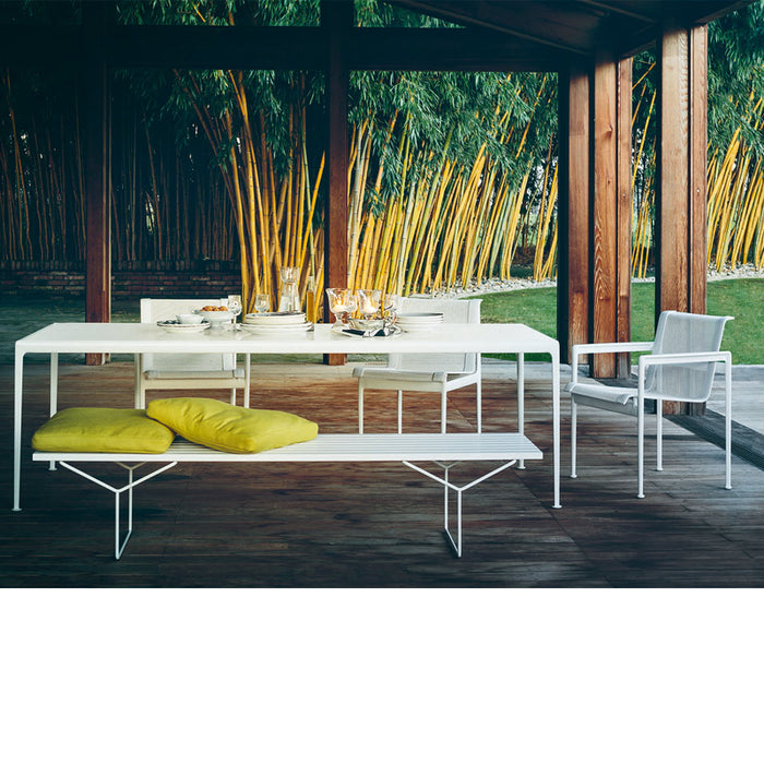 Bertoia Bench with White Acrylic Stone Slats