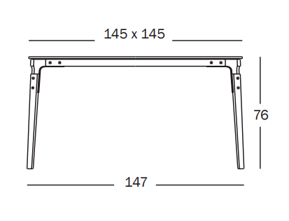 Steelwood Table 145x145 cm
