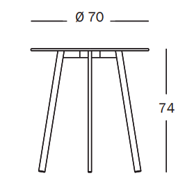 Striped Table D 70 cm