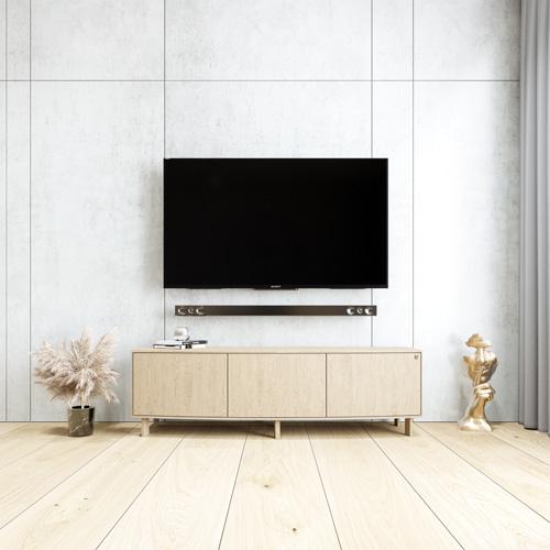 SM 411 TV Cabinet (3 wooden doors / 3 short shelves)