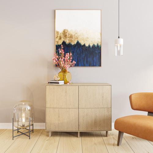 SM 412 Sideboard (2 Wooden Doors / 2 Long Shelves) - MyConcept Hong Kong