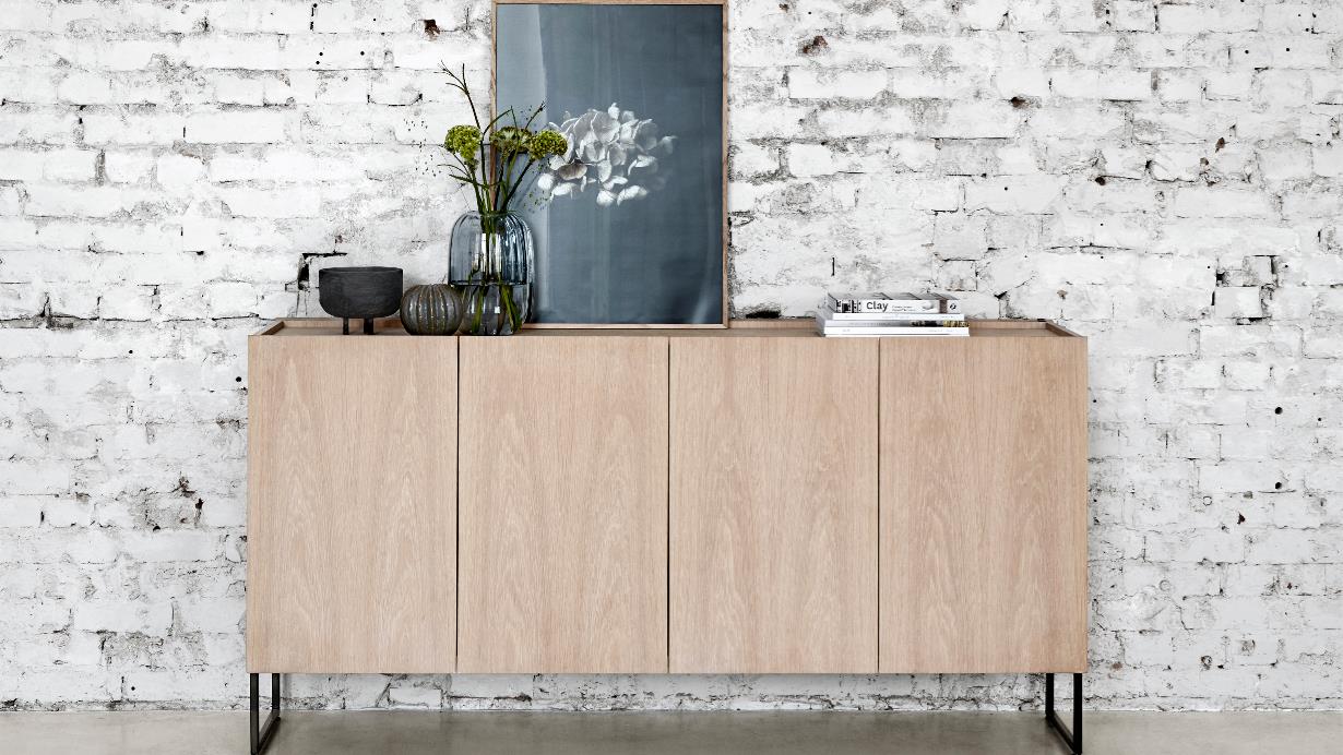 SM 404 Sideboard (4 Doors / 3 Short Shelves / 1 Long Shelf and Drawer)