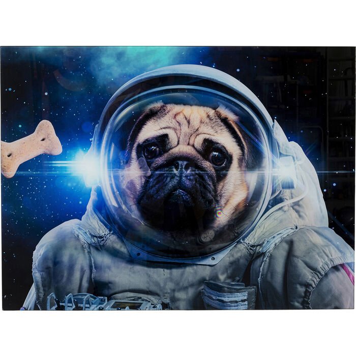 Picture Glass Dog in Space 80x60cm