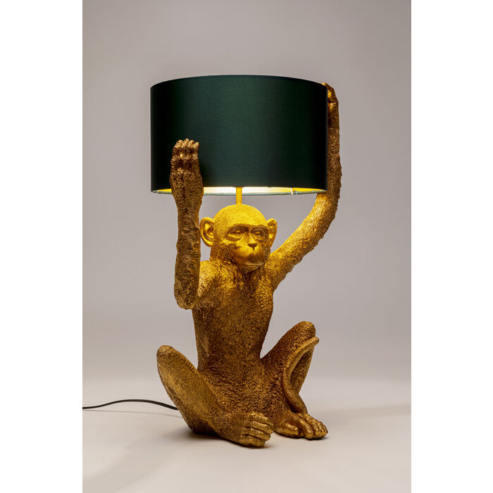 Table Lamp Animal Holding Monkey Gold 57cm - MyConcept Hong Kong