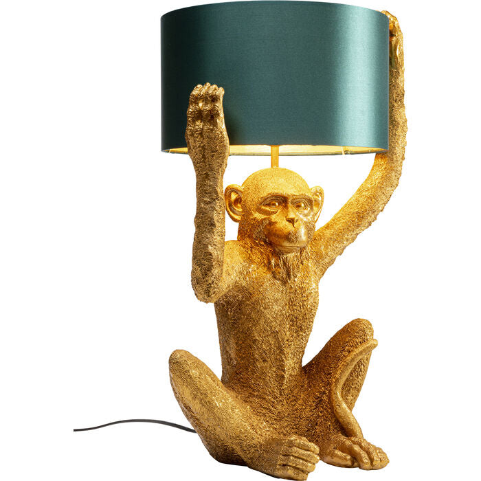 Table Lamp Animal Holding Monkey Gold 57cm