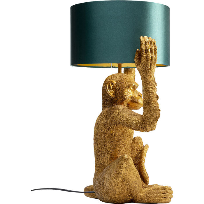 Table Lamp Animal Holding Monkey Gold 57cm - MyConcept Hong Kong
