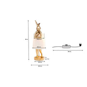 Table Lamp Animal Rabbit Gold/White 68cm - MyConcept Hong Kong