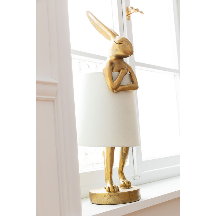 Table Lamp Animal Rabbit Gold/White 68cm - MyConcept Hong Kong