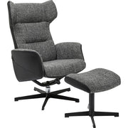 Swivel Armchair with Stool Ohio Salt and Pepper - MyConcept Hong Kong