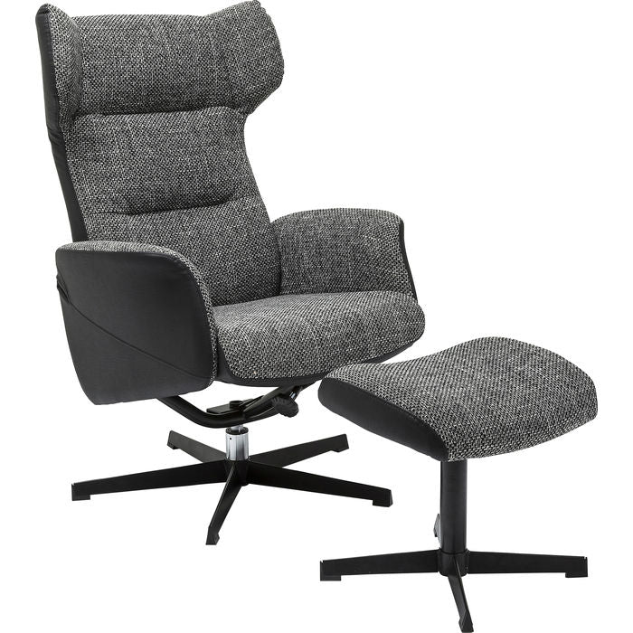 Swivel Armchair with Stool Ohio Salt and Pepper - MyConcept Hong Kong