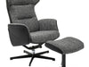 Swivel Armchair with Stool Ohio Salt and Pepper - MyConcept Hong Kong