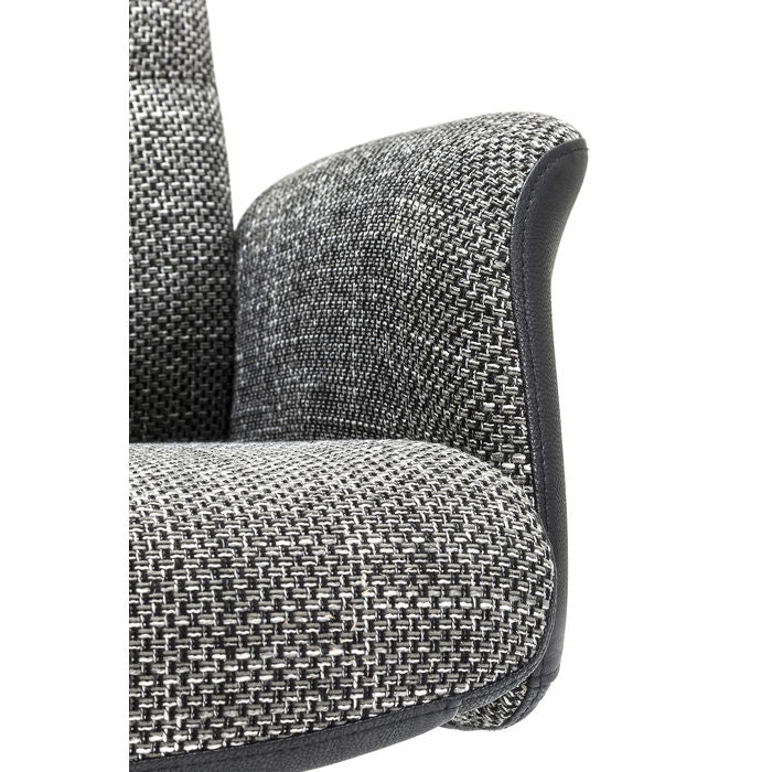 Swivel Armchair with Stool Ohio Salt and Pepper - MyConcept Hong Kong