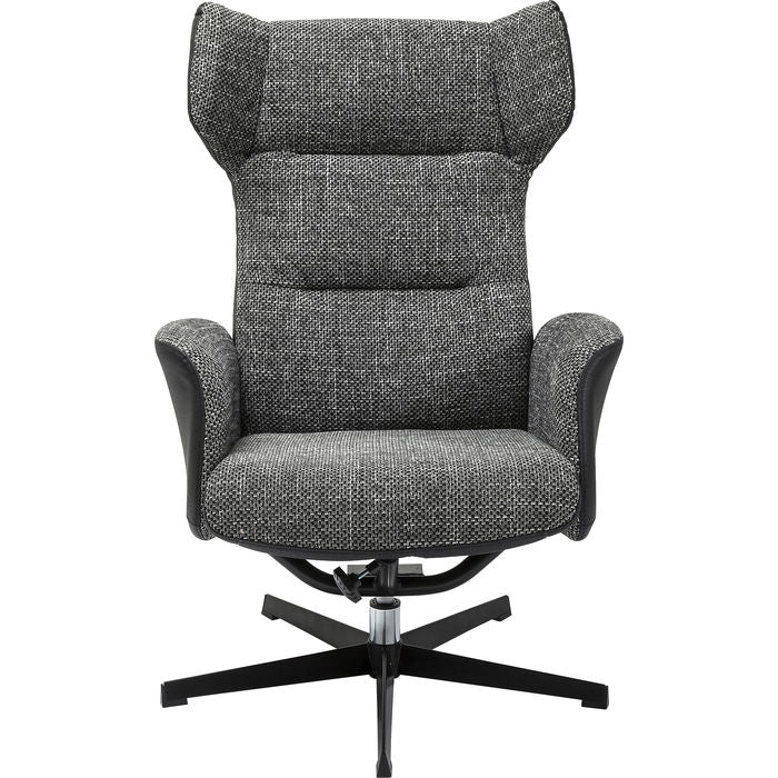 Swivel Armchair with Stool Ohio Salt and Pepper - MyConcept Hong Kong