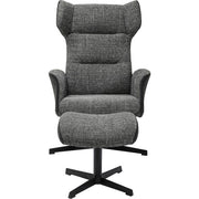Swivel Armchair with Stool Ohio Salt and Pepper - MyConcept Hong Kong