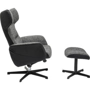Swivel Armchair with Stool Ohio Salt and Pepper - MyConcept Hong Kong