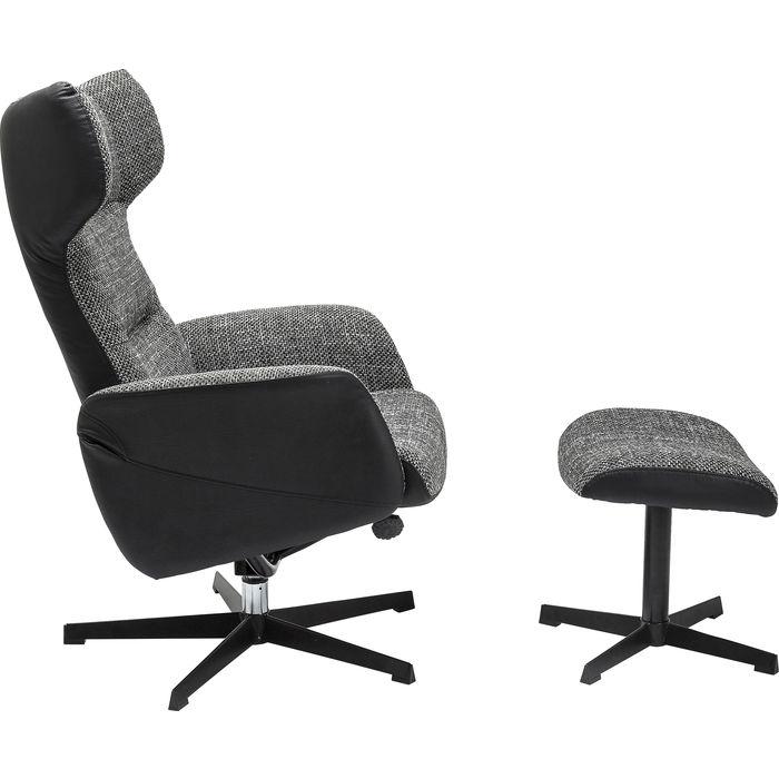 Swivel Armchair with Stool Ohio Salt and Pepper - MyConcept Hong Kong