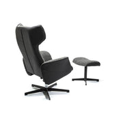 Swivel Armchair with Stool Ohio Salt and Pepper - MyConcept Hong Kong