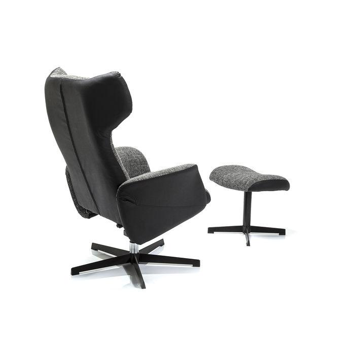 Swivel Armchair with Stool Ohio Salt and Pepper - MyConcept Hong Kong