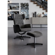 Swivel Armchair with Stool Ohio Salt and Pepper - MyConcept Hong Kong