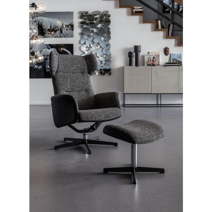 Swivel Armchair with Stool Ohio Salt and Pepper - MyConcept Hong Kong