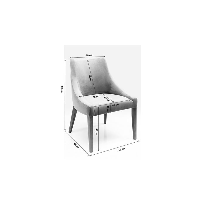 Chair Black Mode Velvet Grey - MyConcept Hong Kong