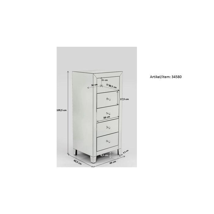 High Dresser Luxury Push 5 Drawers Grey - MyConcept Hong Kong