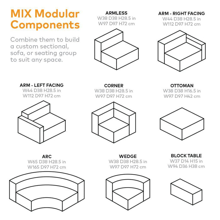 MIX Modular Armless Chair - MyConcept Hong Kong