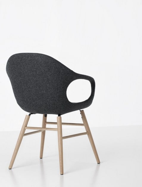 ELEPHANT Wooden Base Chair - Fabric Upholstered Seat