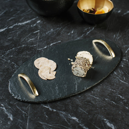 Oval Serving Tray with Gold Handles - MyConcept Hong Kong