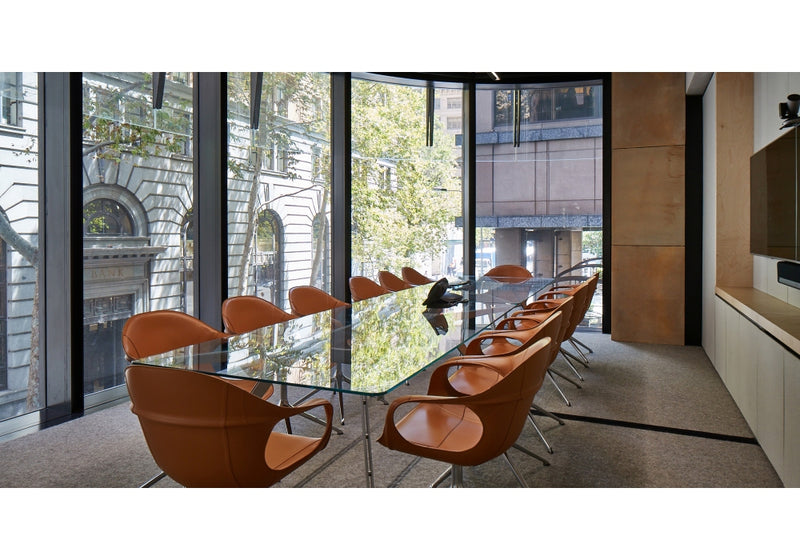 ELEPHANT Swivel Trestle Chair - Hide Upholstered Seat - MyConcept Hong Kong