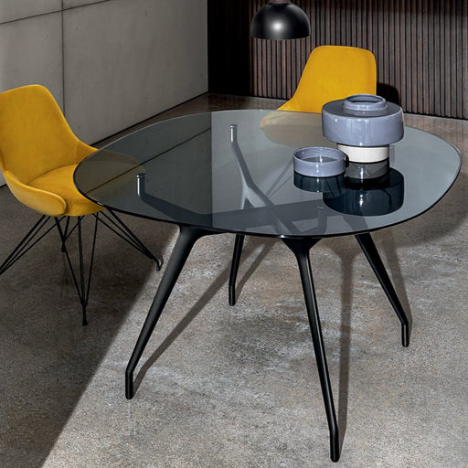 Arkos Black Steel Dining Table Dining Room Curved Dining Set Arkos