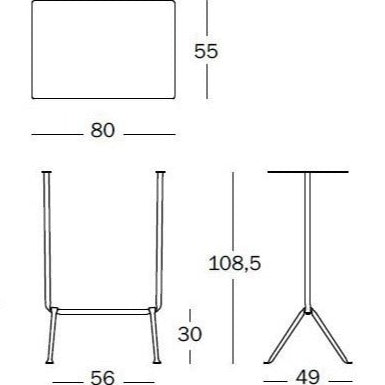 Officina Bistrot Table alto 80x55 cm