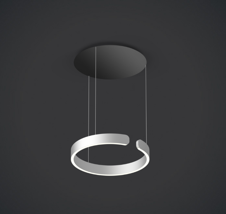 Oocchio Mito Sospeso 40 Fix Matt Black Canopy Matt Silver Ring