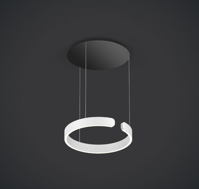 Oocchio Mito Sospeso 40 Fix Matt Black Canopy Matt White Ring