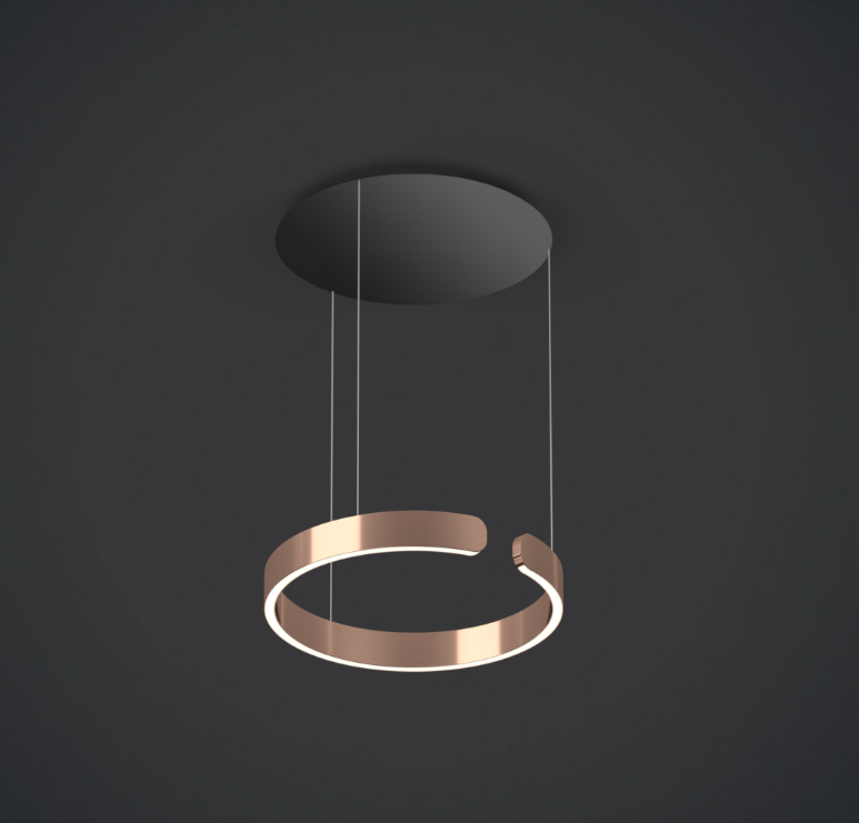 Oocchio Mito Sospeso 40 Fix Matt Black Canopy Rose Gold Ring