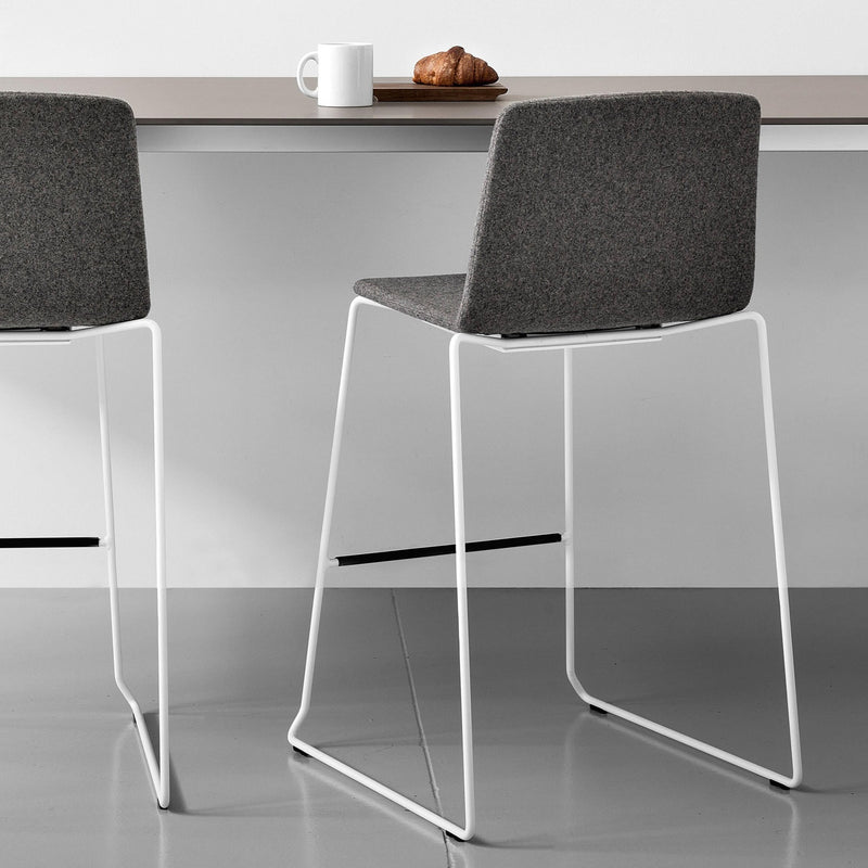 RAMA (HIGH BACK) Counter Stool on Sled Base - Fully Upholstered - MyConcept Hong Kong