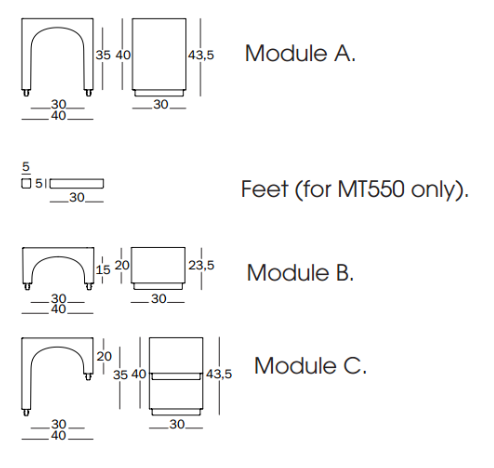 Eur Module A Foot (for MT550 only)